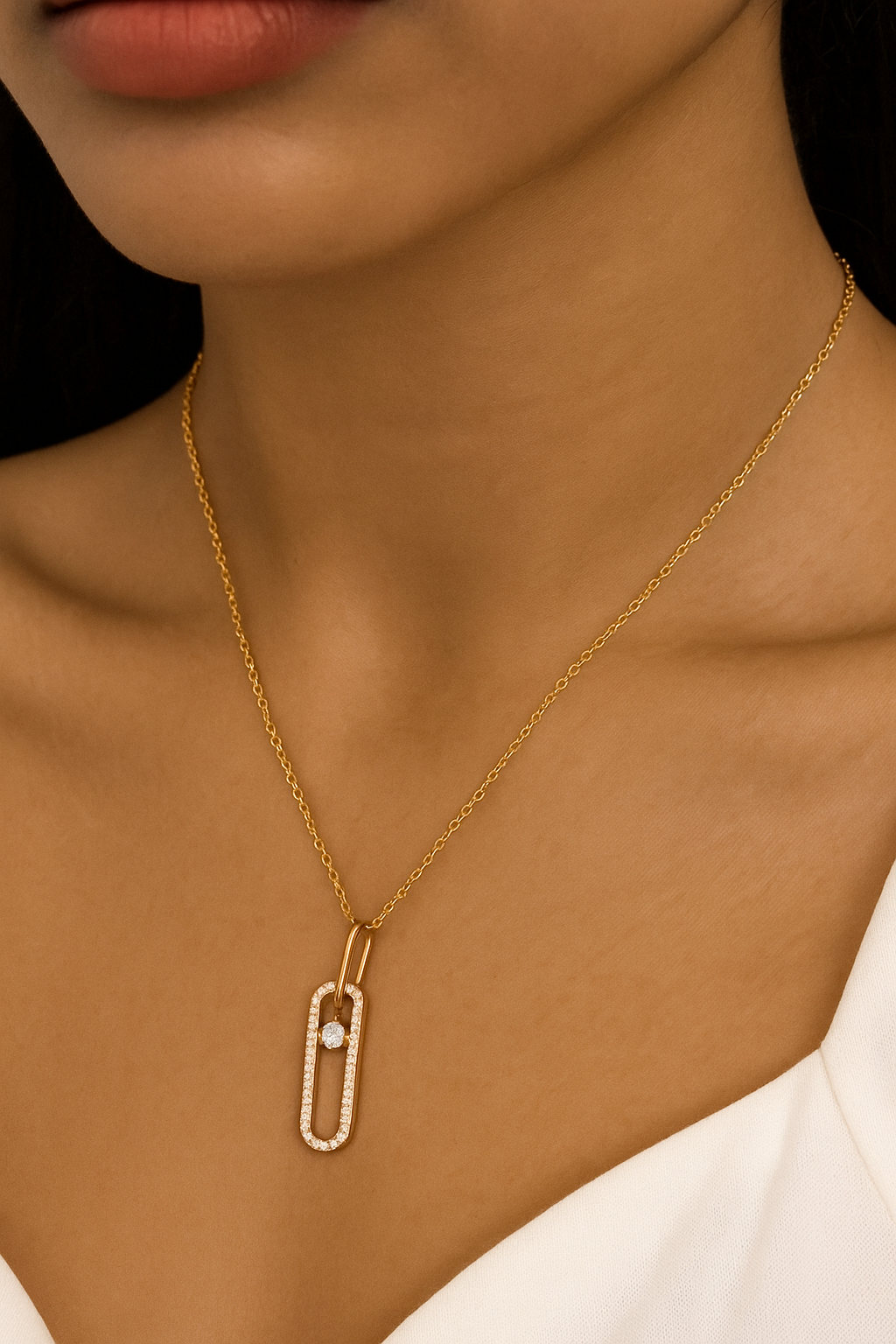 Double Crystal Necklace