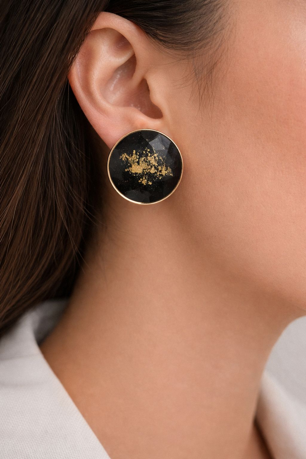 Black Marble Earings